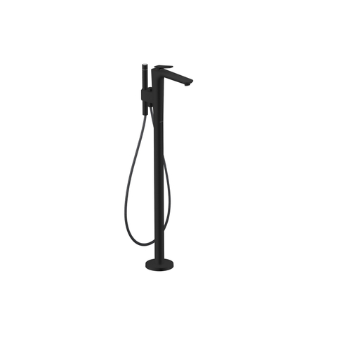 Hansgrohe Axor Citterio C afbouwdeel v. vrijstaande badkraan m. omstel m. handdouche en cubic cutvloermontage. voorsprong 19.4cm - mat zwart SW1152105