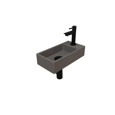 Ink Versus fonteinset – 36x18x9 cm – quartz grijs – kraangat rechts – mat zwarte kraan SW352417