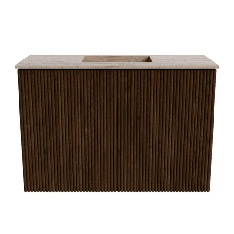 Mondiaz JOYA-DLUX 60cm toiletmeubel - kleur Walnut - Wastafel FAYE positie Midden Zonder kraangat kleur Saba. SW1424629