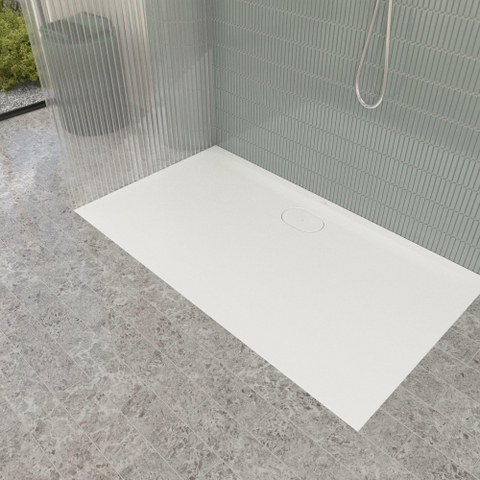 Villeroy & Boch Ecora douchebak - 140x80x3.5cm - afvoer lange zijde - white alpine (wit) SW1558980