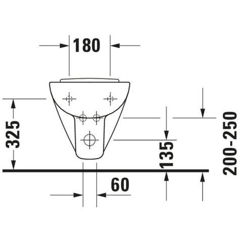 Duravit D-code Wandbidet - 350x350x480mm - 1 kraangat - met overloop - compact - wit 0315119