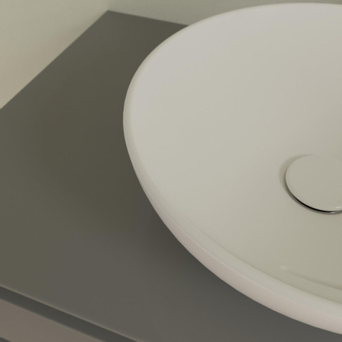 Villeroy & Boch Loop & Friends opzetwastafel - 38x38cm - zonder kraangat - met overloop CeramicPlus - Stone White (mat wit) SW644102