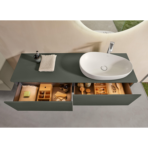 Villeroy & Boch Antao Waskom - 65x40x14.6cm asymmetrisch - zonder overloop - Stone White (mat wit) SW917843