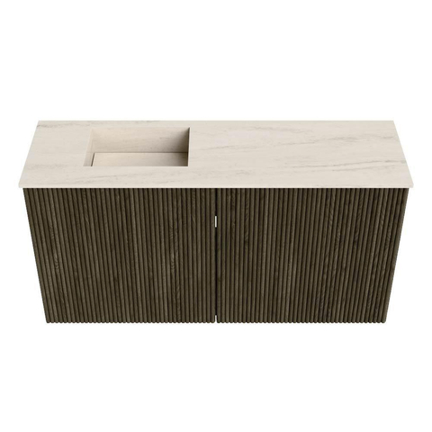 Mondiaz JOYA-DLUX 80cm toiletmeubel - kleur Shadow - Wastafel FAYE positie Links Zonder kraangat kleur Meli. SW1424897