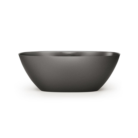 Zeza Element Vrijstaand Bad - 175x76x60cm - solid surface - mat donker grijs OUTLETSTORE STORE37080