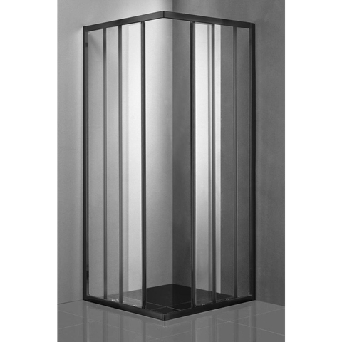 Saniclass Kay Cabine de douche 90x90x185cm Carré verre clair profilé noir mat SW541211