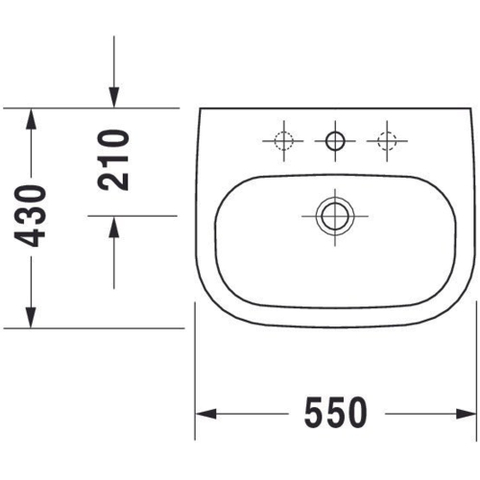 Duravit D-code Wastafel - 55x43cm - glans wit 0315103