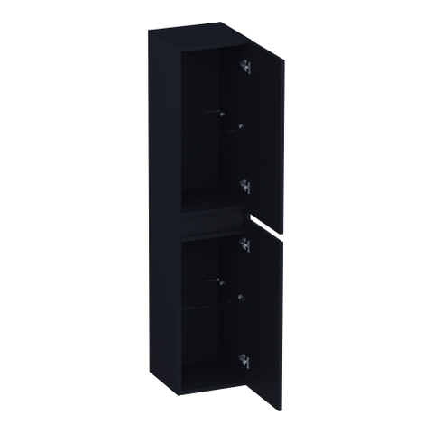 BRAUER Joy Wavy armoire haute 160 avec 2 portes sans poignée pivotant à gauche ou à droite noir mat SW1204193