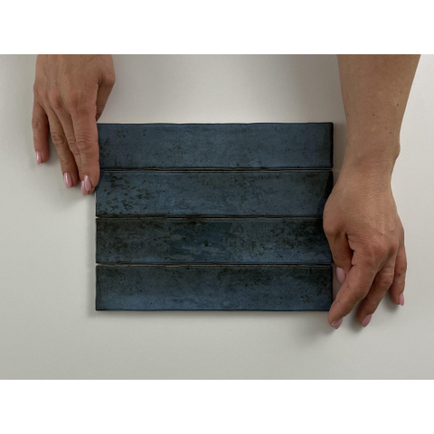 ÉCHANTILLON Terravito Dorelia carreau mural - 5x25cm - Blue brillant (bleu) SW1130684