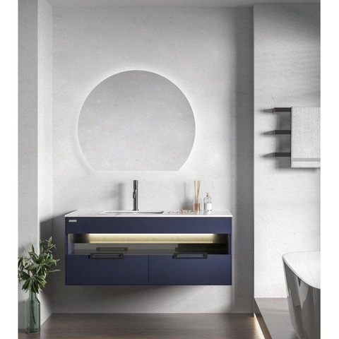 Saniclass Aura miroir – demi-rond – 60 x 51,2 cm – LED indirecte tout autour – chauffage de miroir, à intensité variable SW1152325