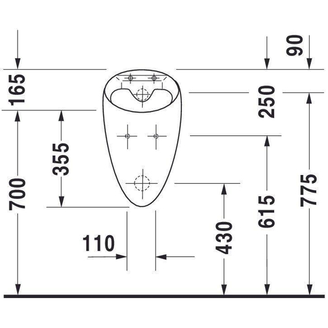 Duravit Starck Urinoir - voor deksel - wit 0299649