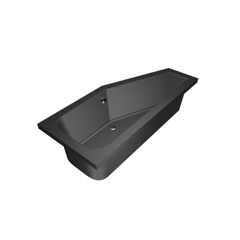 Xenz Lagoon Baignoire d'angle - 170x75x48 - bonde Centrale - Droite - Compact - acrylique - ebony SW102987
