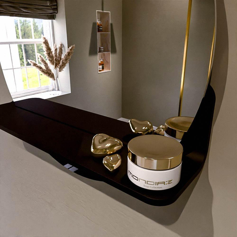 Mondiaz SPOT miroir – Ø 50 cm – avec tablette – Urban (noir) SW1235475