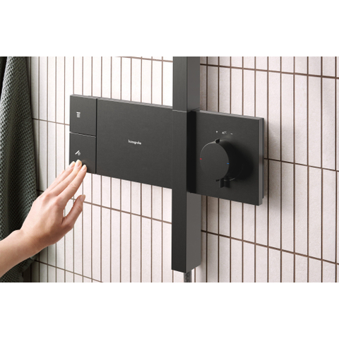 Hansgrohe Raindance Alive S Showerpipe - 300 - 1jet - met ShowerSelect Comfort - thermostaat - geborsteld zwart chroom (antraciet) SW1387724