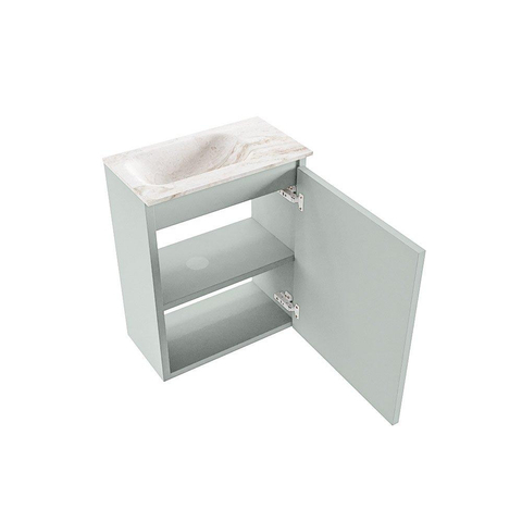 MONDIAZ TURE-DLUX Meuble de toilettes 40 cm Greey. Lavabo EDEN Frappe position à gauche. Avec 1 trou de robinet. SW1102764