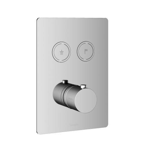 Hotbath Cobber Afbouwdeel inbouwthermostaat - met 2 pushbuttons - hoogglans chroom SW229971