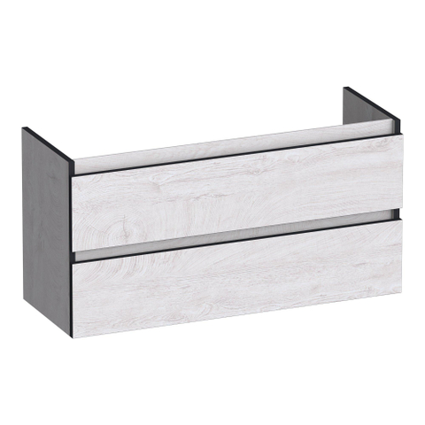 BRAUER Joy Edge meuble sous-lavabo peu profond 100 2 tiroirs à fermeture en douceur - sans poignée - 1 découpe pour siphon - Forest Seashell SW1200959