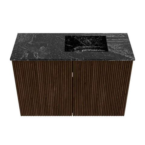 Mondiaz JOYA-DLUX Meuble de salle de bains 60cm - couleur Walnut - Vasque FAYE position Droite Sans trou de robinet couleur Lava SW1422416