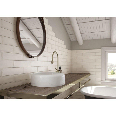 Terravito Pavero carreau mural - 7,5x30cm - 8,6mm - Rectangulaire - crème mat SW359853