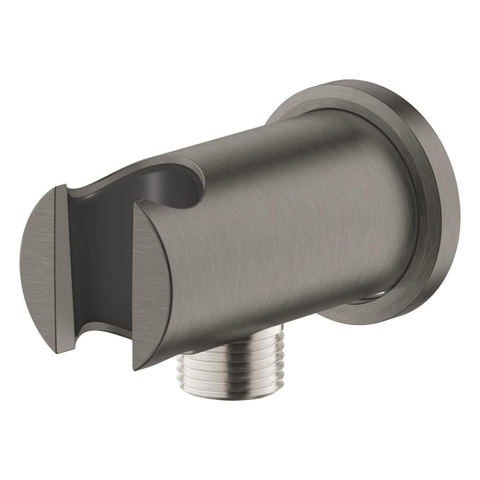 Grohe Rainshower Wandaansluitbocht - 1/2" - met houder - ronde rozet - brushed hard graphite (antraciet) SW1077383