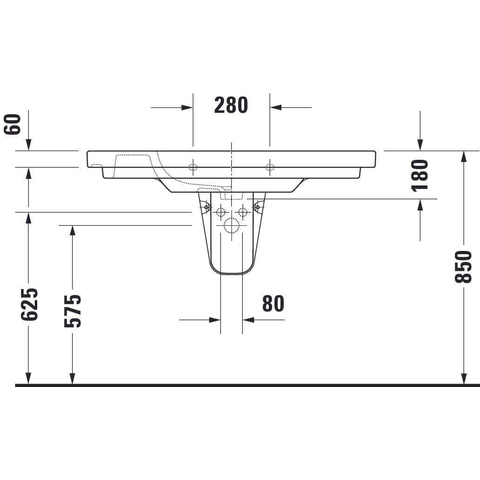 Duravit D-code Meubelwastafel - 105x48cm - met 1 kraangat - met overloop - wit GA87573