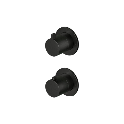 Hotbath Ace Afbouwdeel - voor inbouwthermostaat - 2-weg - omstel - PVD - zwart geborsteld SW1117589