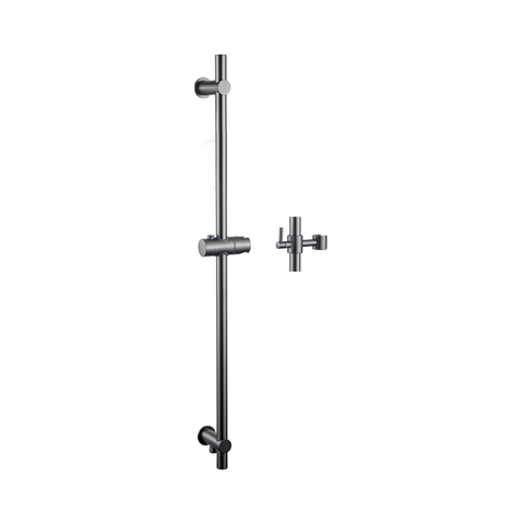 Fortifura Calvi Glijstang - 90cm - met geïntegreerde - wandaansluitbocht - geborsteld gunmetal (antraciet) SW1413838