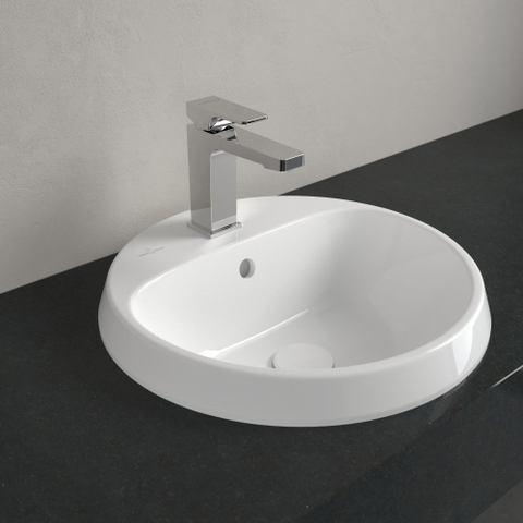 Villeroy & Boch Architectura Lavabo encastrable - 450 x 450 x 170 mm - blanc alpin brillant (blanc) - avec trop-plein - dessous non poli SW762368