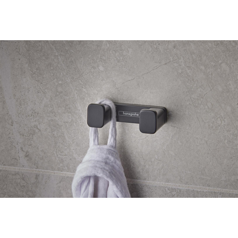 Hansgrohe AddStoris Q handdoekhaak dubbel - mat zwart SW651196