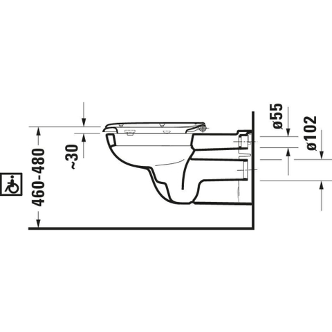 Duravit D-code - D-Code - Vital - hangtoilet - verlengd - 360 x 700 mm - diepspoel - wit - geschikt - voor ba - wit 0295863