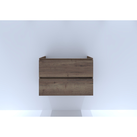 H&R Badmeubelen Infinity Wastafelonderkast - 80x44.8x55cm - 2 lades - greeploos - tabacco SW462151