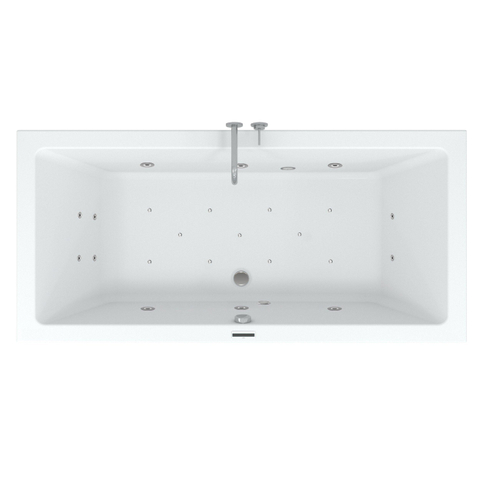Riho Easypool 3.1 Lusso baignoire balnéo droite 180x80cm hydro 6+4+2 aéro 11 colour haut-parleur touch commande incluse pieds et bonde blanc SW699387