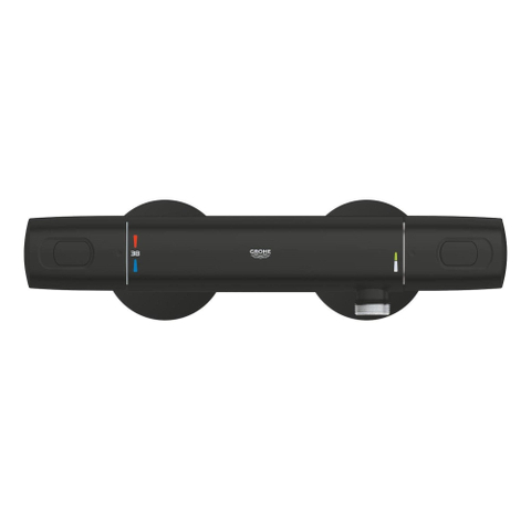 Grohe Precision Trend QuickFix Douchekraan - thermostatisch - met omstel - met koppelingen - HOH=12cm - matte black (mat zwart) SW1126845