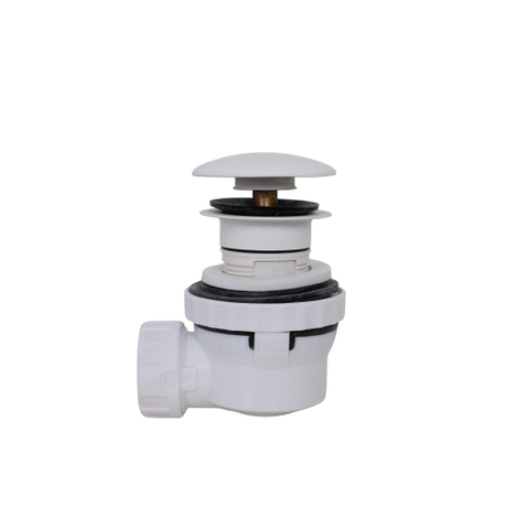 FugaFlow Eccelente Anta Sifon - 6.7cm - ruimtebesparend - rond - solid surface - wit mat SW1587824