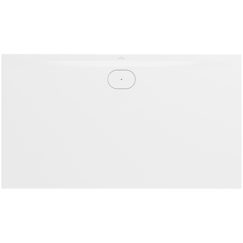 Villeroy & Boch Ecora douchebak - 160x90x3.5cm - afvoer lange zijde - stone white (wit) SW1558981