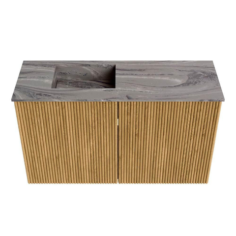 Mondiaz JOYA-DLUX Meuble de toilette 70cm - couleur Oak - Vasque FAYE position Gauche Sans trou de robinet couleur Sombra SW1424249