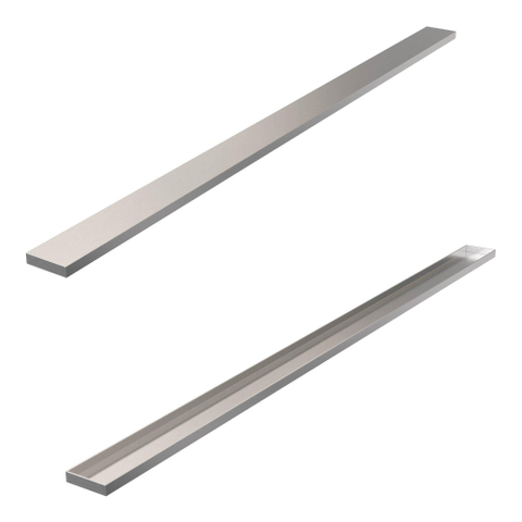 Brauer Grille de pose de carreaux - 120x7x6.8cm - flasque de sol - réversible - inox SW17972