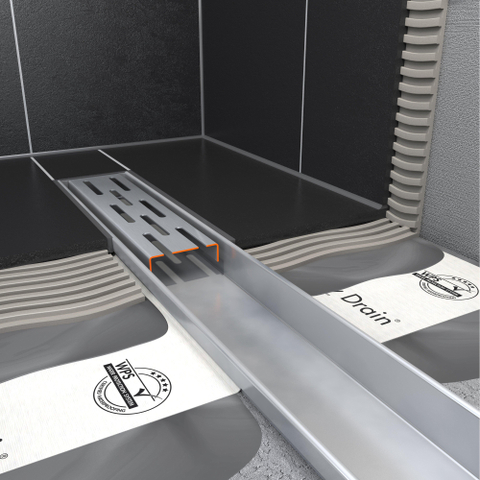 Easy Drain Compact FF caniveau de douche plaque simple avec sortie latérale 6x90cm 30mm inox 2301782