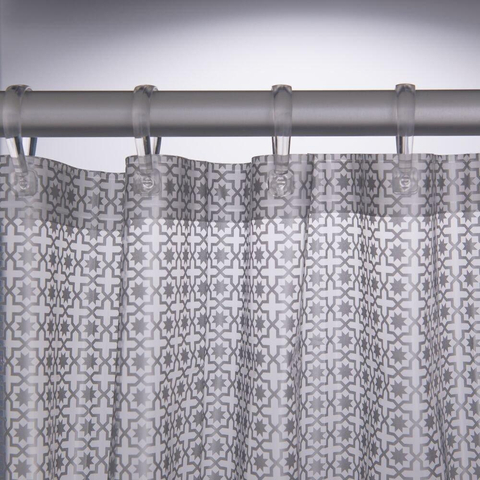 Sealskin Hammam Rideau de douche PEVA 180x200 cm Transparent/Argent SW23136