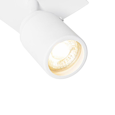 QAZQA Ducha plafonnier de salle de bains - 10x10cm - 1 spot - IP44 - carré - blanc mat SW1187231