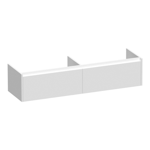 BRAUER Embrace meuble sous-lavabo - 159,8x35x45,5cm - 2 tiroirs à fermeture softclose - sans poignée - 2 découpes pour siphon - blanc mat SW1200305