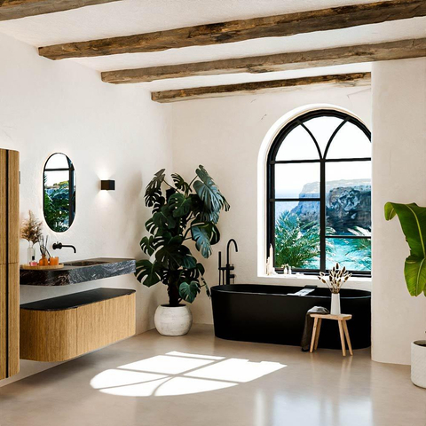 MONDIAZ THOR-DLUX Meuble de salle de bains 130cm arrondi gauche + droite couleur Oak avec 1 tiroir et 2 portes. Vasque suspendue CLOUD Milieu sans trou de robinet couleur Lava. SW1463536