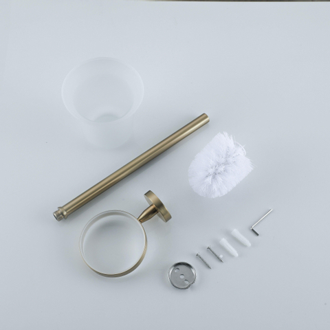 Fortifura Calvi toiletborstelhouder rond - PVD - geborsteld messing (goud) SW639940