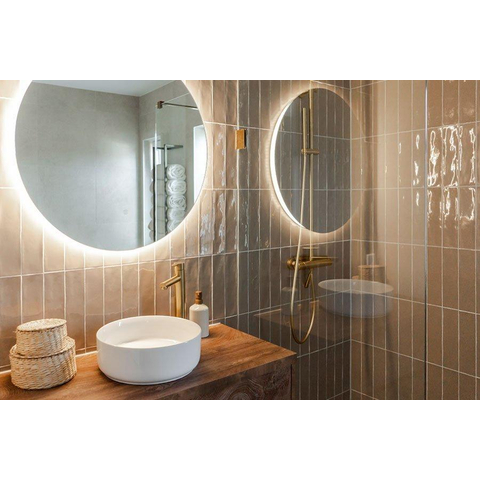 Saniclass Circle Badkamerspiegel - rond - diameter 80cm - indirecte LED verlichting - spiegelverwarming - infrarood schakelaar SHOWROOMMODEL SHOW26725
