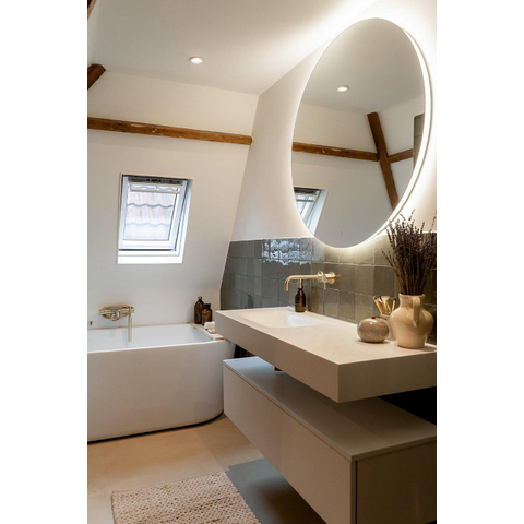 Saniclass Circle spiegel – rond Ø100 cm – indirecte LED rondom – spiegelverwarming, dimbaar SW161922