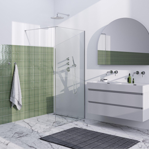 Brauer Season Douche à l'italienne - 100x200cm - verre clair avec cadre - Chrome SW1039049