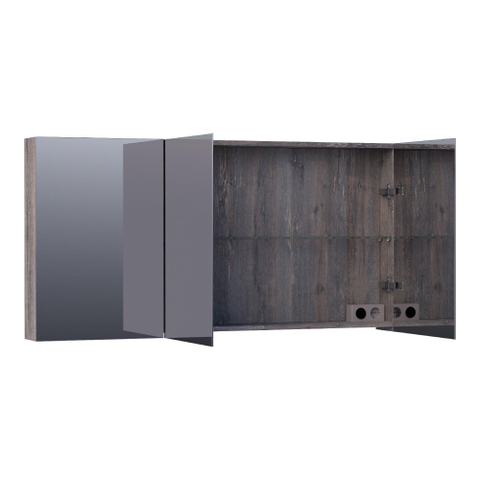 BRAUER Impress armoire de toilette – 139 x 70 x 15 cm – 3 portes, portes-miroir double face – Driftwood SW499545