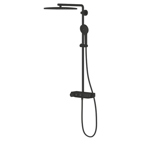 GROHE Vitalio Joy doucheset - 35x23cm - rechthoek - thermostatisch - SmartControl - mat zwart SW1590103