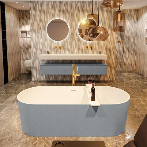 MONDIAZ ROCK Baignoire autoportante - 170x70cm - couleur Rosee / Rosee SW1015095