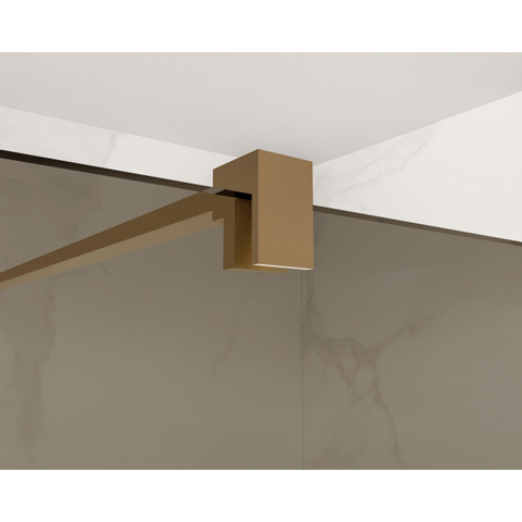 Fortifura Galeria Douche à l'italienne - 120x200cm - verre fumé - Cuivre brossé SW876940